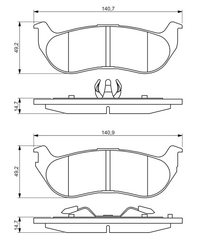 BOSCH 0986494419 Brake Pad Set, disc brake