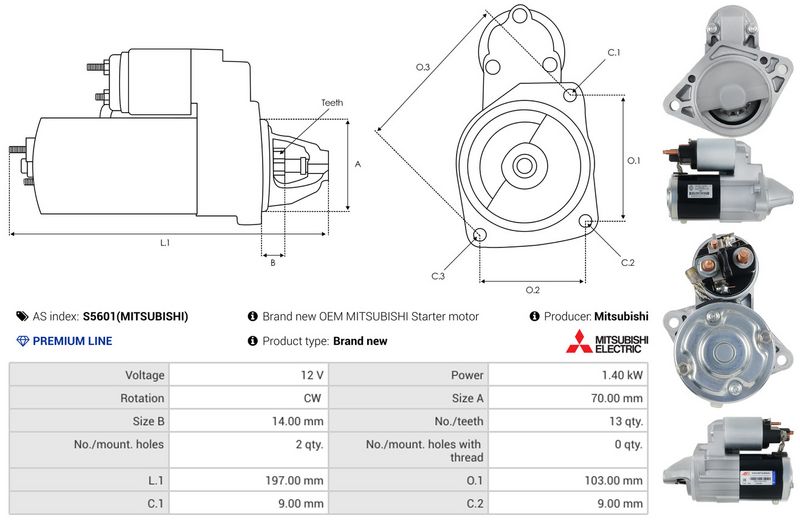 AS-PL S5601(MITSUBISHI) Starter