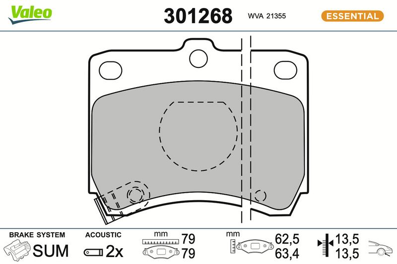 VALEO 301268 - Brake Pad Set, disc brake