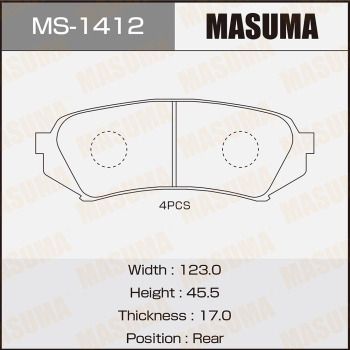 Комплект гальмівних колодок, Masuma MS1412