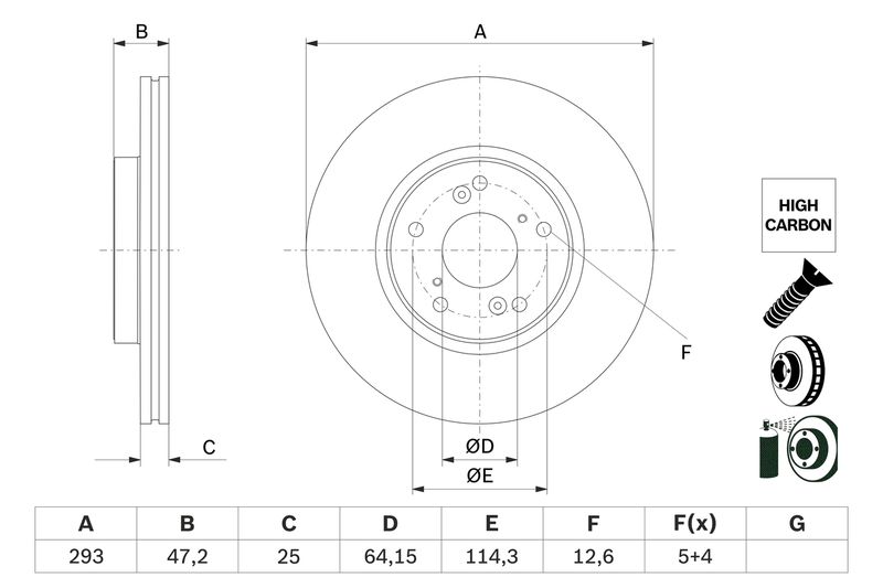 BOSCH Remschijf 0 986 479 G58