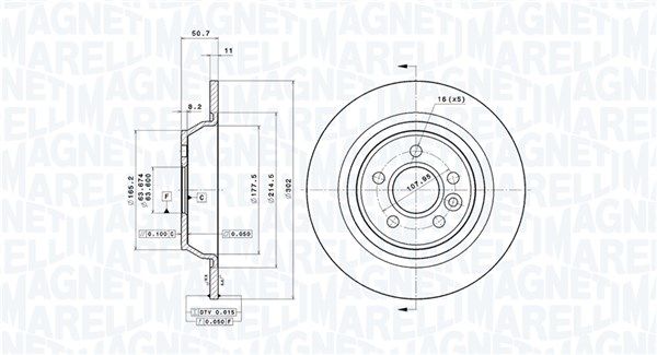 MAGNETI MARELLI féktárcsa 360406107001