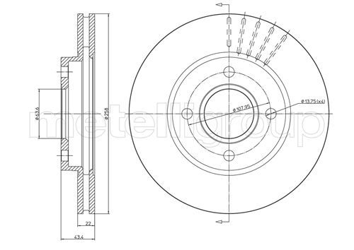 CIFAM 800-476C Brake Disc