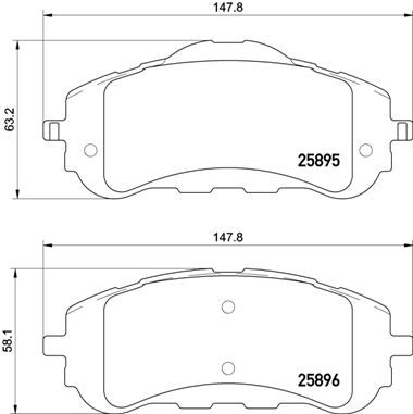 Комплект гальмівних накладок, дискове гальмо, Brembo P61120X