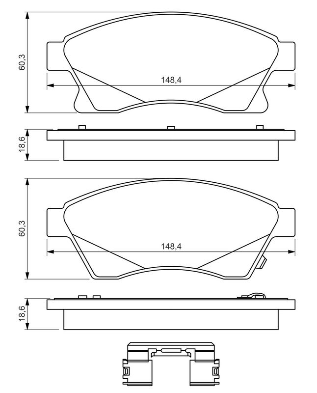 BOSCH 0986494644 Brake Pad Set, disc brake