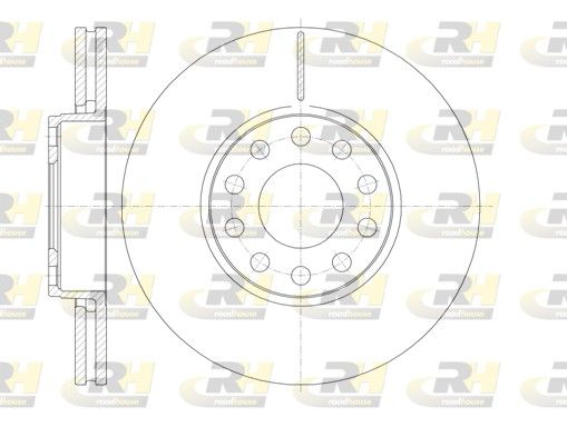 Гальмівний диск, передня вісь, з вентиляцією, 288мм, кількість отворів 10, Roadhouse 61227.10