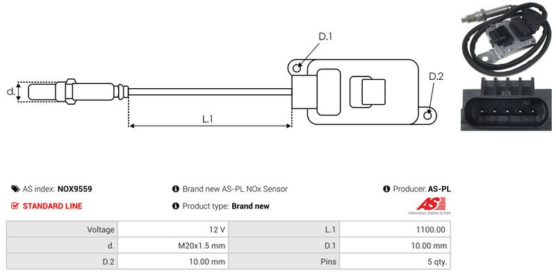 AS-PL NOX9559 NOx daviklis