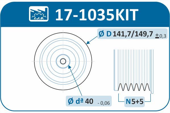 Комплект шківів, колінчатий вал, Ijs 17-1035KIT