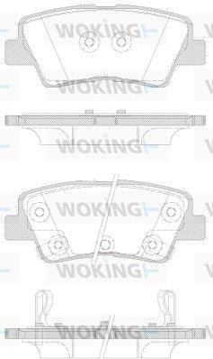 Комплект гальмівних накладок, дискове гальмо, Woking P1262342