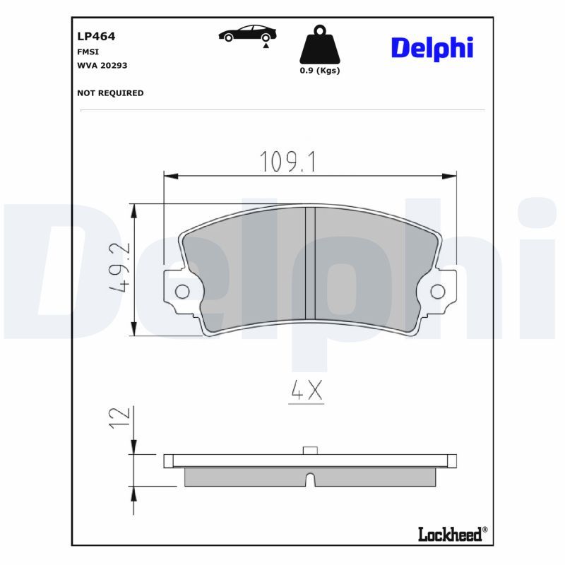 комплект спирачно феродо, дискови спирачки DELPHI