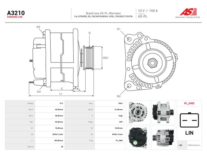 Generaator, AS-PL A3210