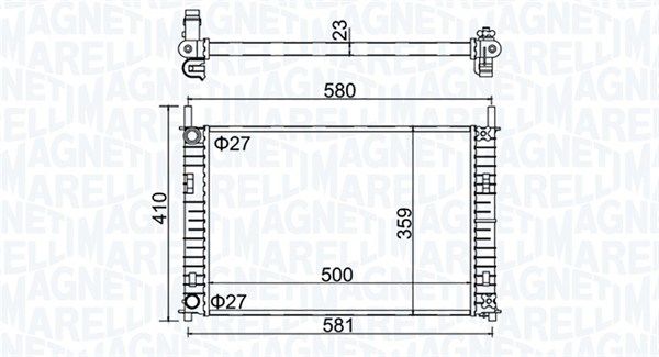 Радіатор, система охолодження двигуна, Magneti Marelli 350213152700