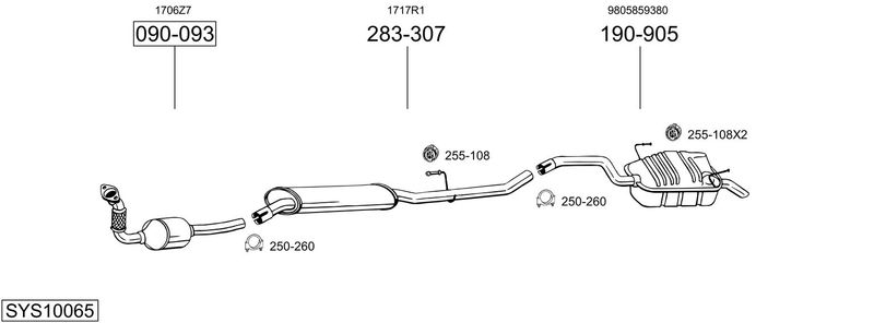 BOSAL kipufogórendszer SYS10065