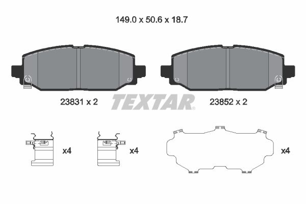 Колодки тормозные (задние) TEXTAR