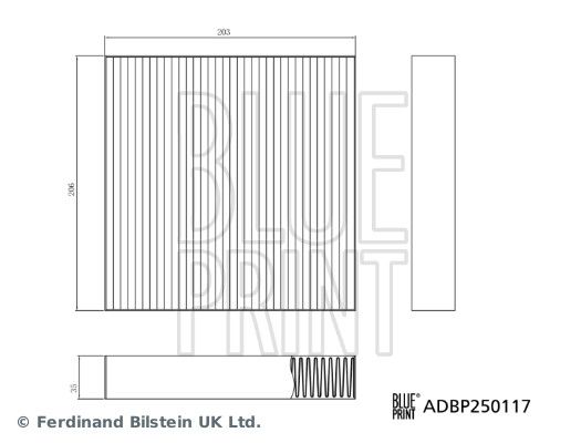 BLUE PRINT Filter, cabin air ADBP250117