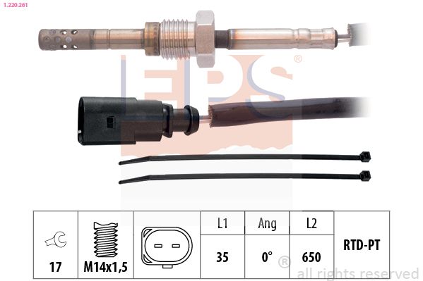 Sensor, temp. gas escape