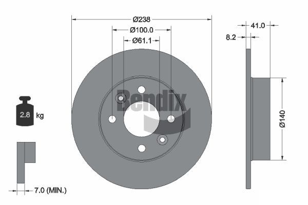 BENDIX Braking féktárcsa BDS1135