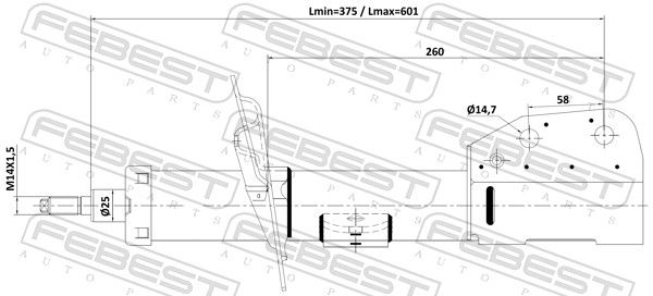 FEBEST 10110-002FL Shock Absorber