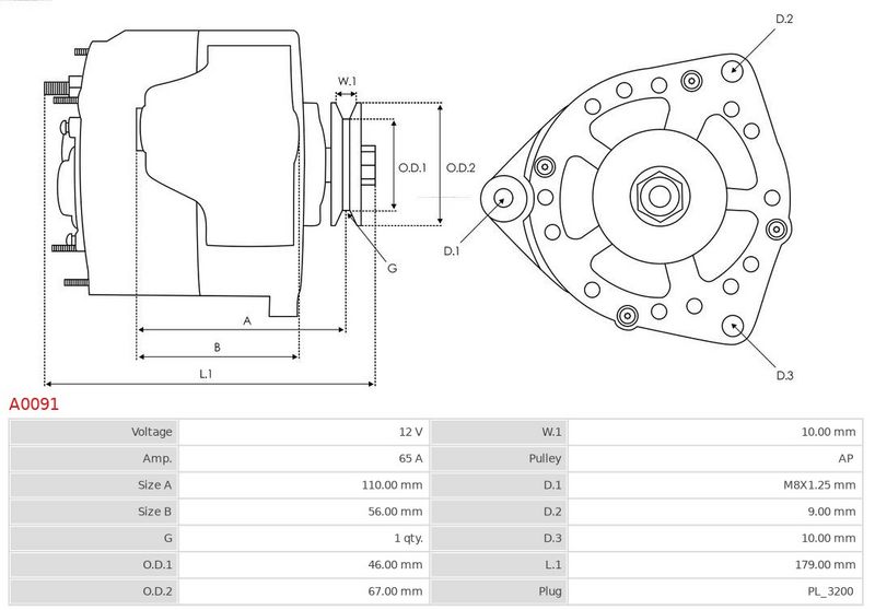 AS-PL A0091 Alternator