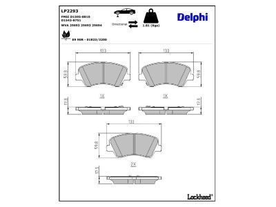 DELPHI LP2293 Brake Pad Set, disc brake