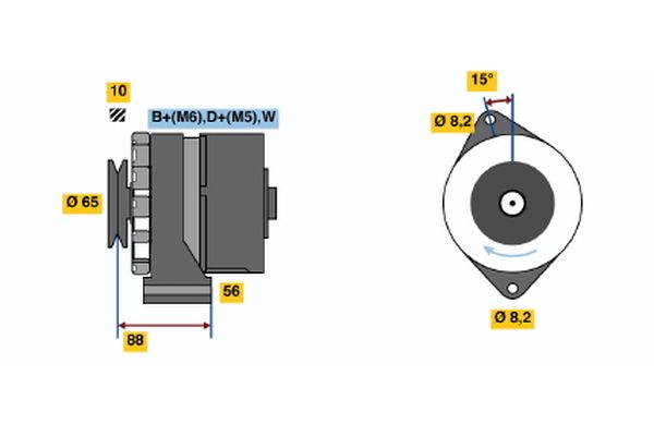 BOSCH Dynamo / Alternator 0 986 036 250