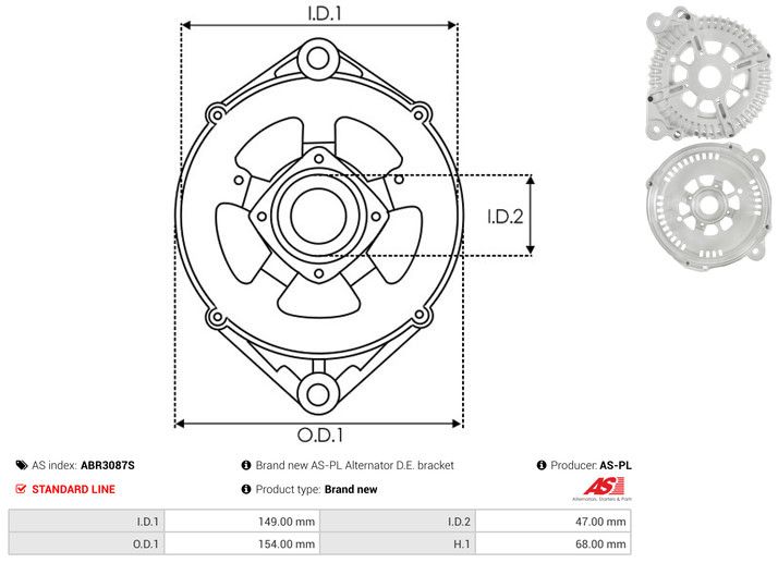 Kaitsekate, generaator, AS-PL ABR3087S