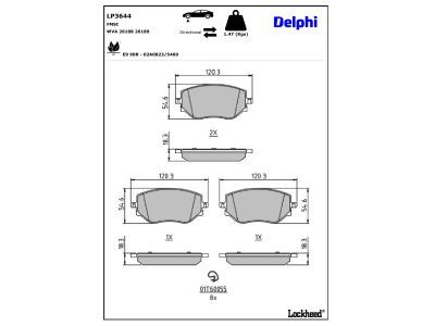 DELPHI LP3644 Brake Pad Set, disc brake