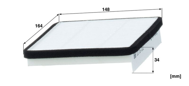 Cabinefilter (164x148x34mm) past: KUBOTA KX 057-4, KX 057-5, KX 057-5 ANGLE BLADE, KX 060-5, U 48-4, U 55-5, U 55-5 ANGLE BLADE, U 56-5