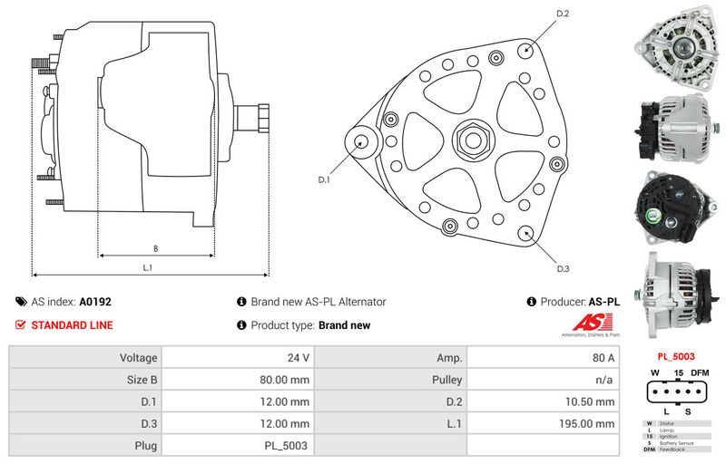 AS-PL A0192 Alternator