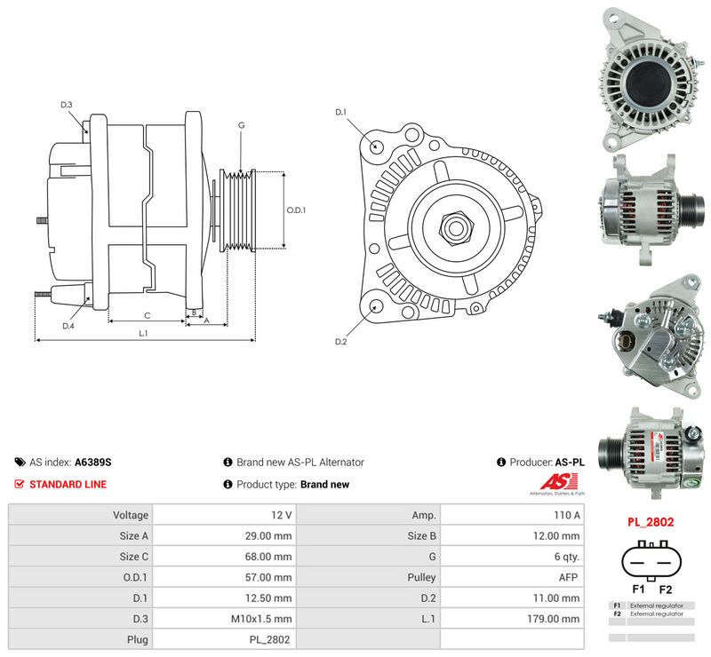 Generaator, AS-PL A6389S