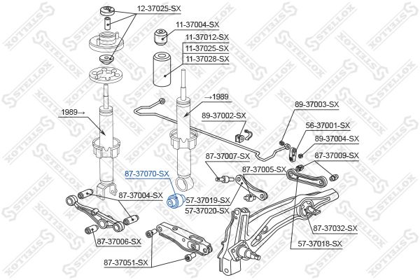 STELLOX 87-37070-SX Bush, shock absorber