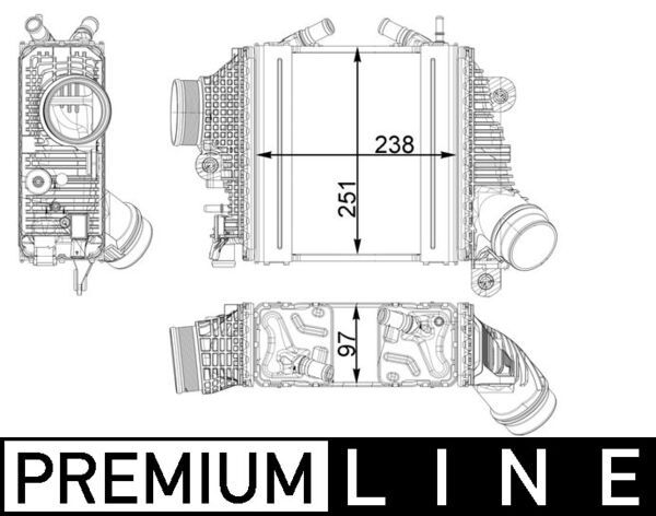 Product Image - Intercooler, inlaatluchtkoeler - CI411000P - MAHLE