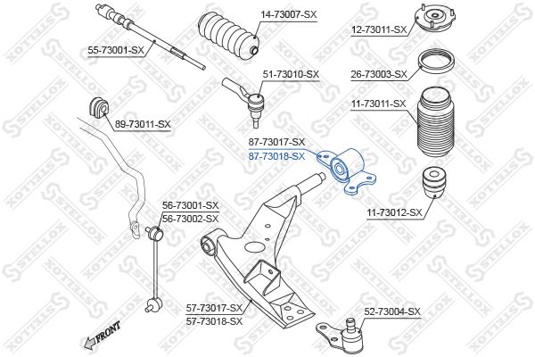 STELLOX 87-73018-SX Mounting, control/trailing arm