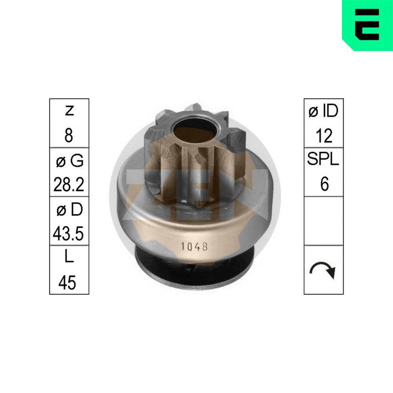 Механізм вільного ходу, стартер, AVEO/SPARK/MATIZ 03- 0.8-1.4, Era ZN1048