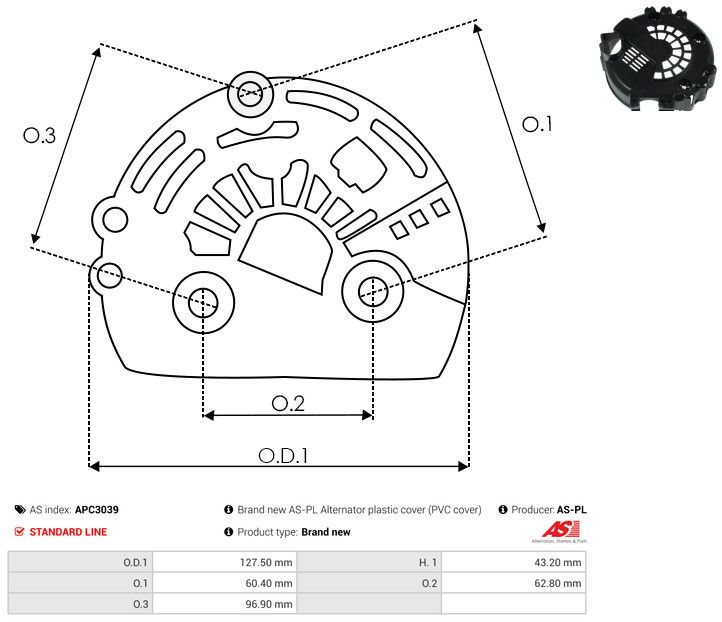 AS-PL APC3039 Protective Cap, alternator