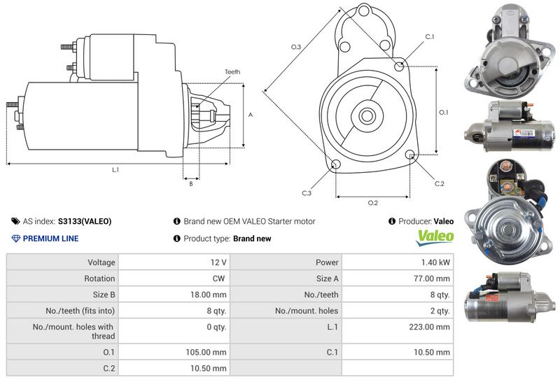 AS-PL S3133(VALEO) Starter