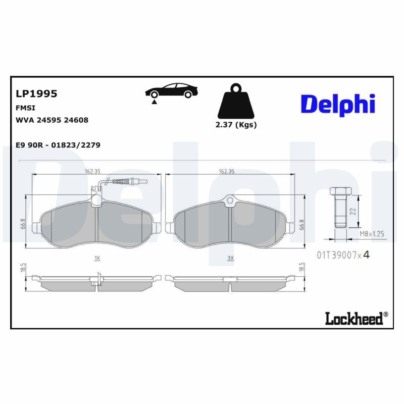 DELPHI LP1995 Brake Pad Set, disc brake