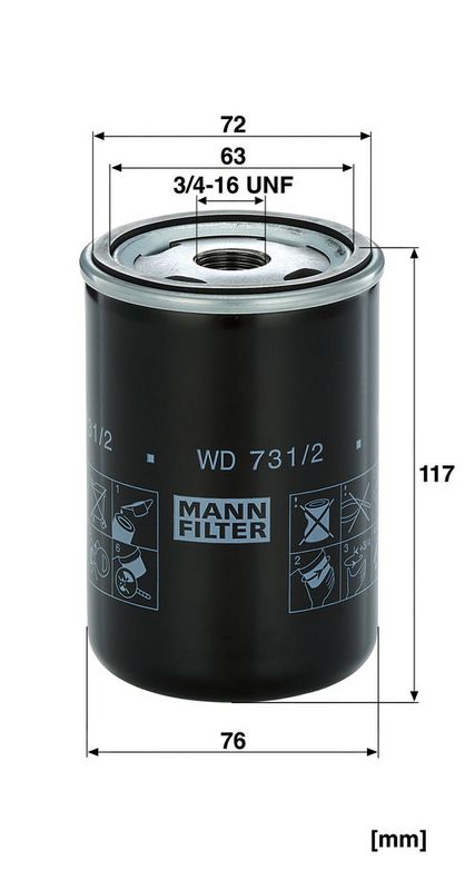 MANN-FILTER WD731/2 Lexmond Trading BV Hinge, bonnet