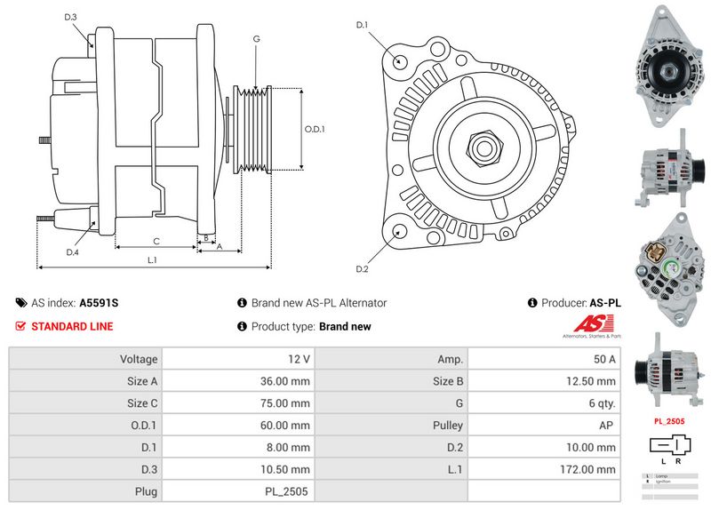 AS-PL A5591S Alternator