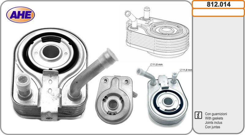 AHE 812.014 - Oil Cooler, engine oil