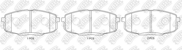 Комплект гальмівних накладок, дискове гальмо, передня вісь, HYUNDAI/KIA CERATO 08-/CEED/CERATO, Nibk PN0373