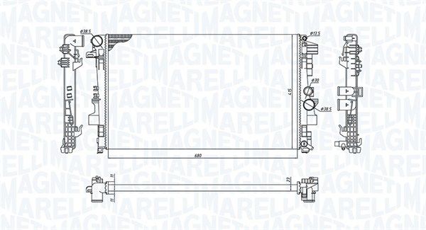 Радіатор, система охолодження двигуна, Magneti Marelli 350213955000