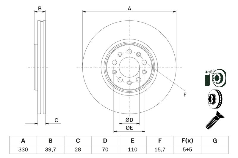 BOSCH Remschijf 0 986 479 F66