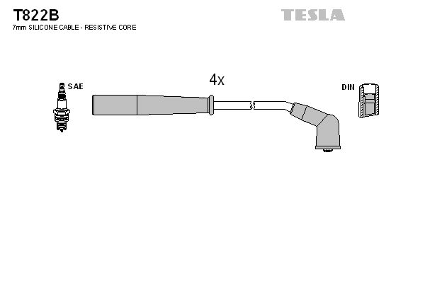 Комплект проводів високої напруги, Tesla T822B