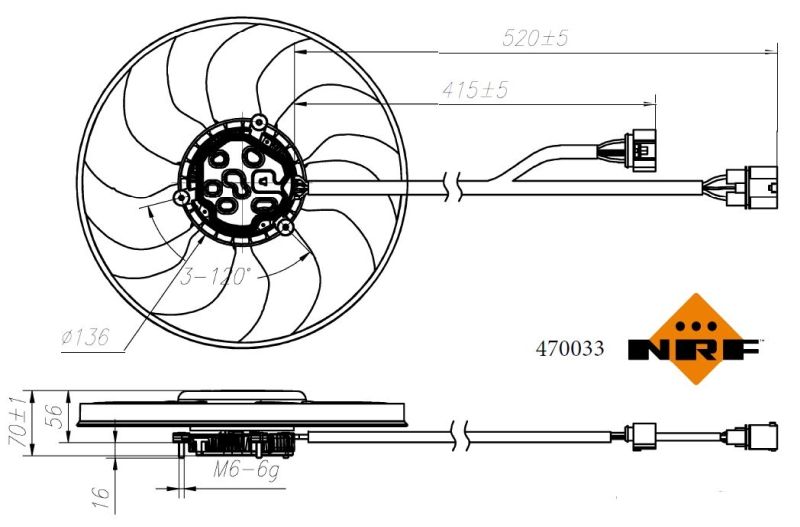 NRF ventilátor, motorhűtés 470033