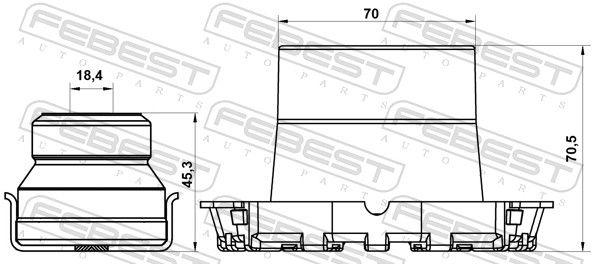 FEBEST TSHB-ADT250R-KIT Dust Cover Kit, shock absorber