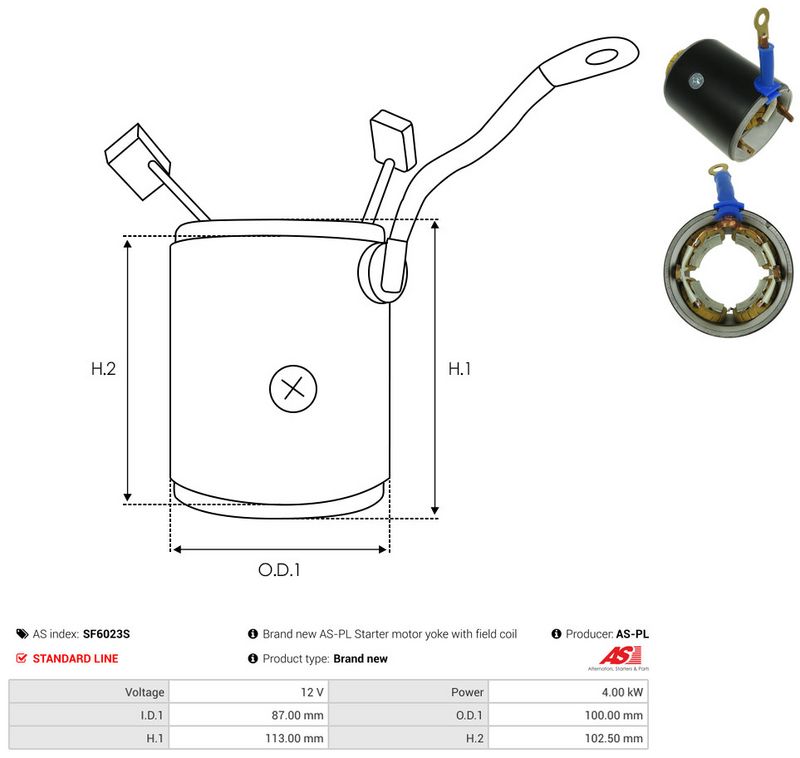 AS-PL SF6023S Field Winding, starter
