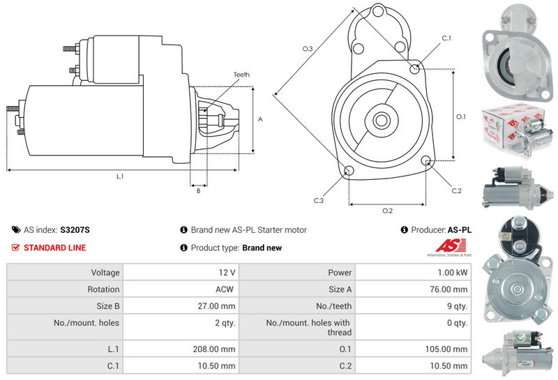 AS-PL S3207S Starteris