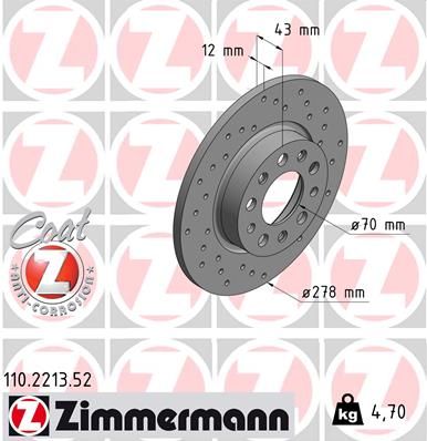 Гальмівний диск, Zimmermann 110.2213.52