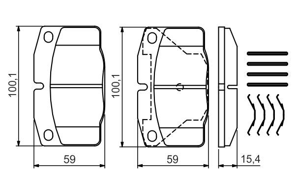 Комплект гальмівних накладок, дискове гальмо, Bosch 0986469390